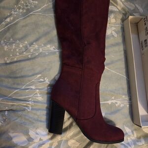 Style & Co. Deep Red Heeled Boots